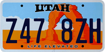 UT license plate Z478ZH