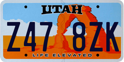 UT license plate Z478ZK