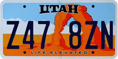 UT license plate Z478ZN