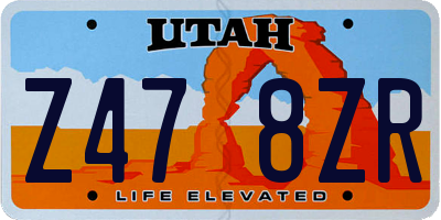 UT license plate Z478ZR