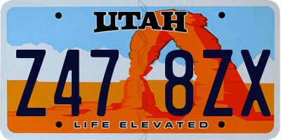 UT license plate Z478ZX