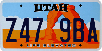 UT license plate Z479BA