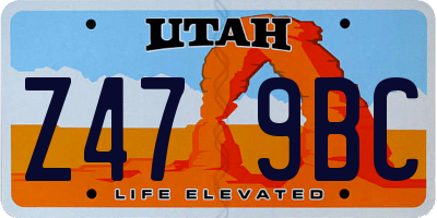 UT license plate Z479BC