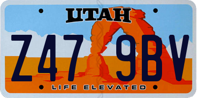 UT license plate Z479BV