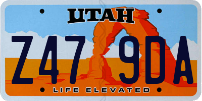 UT license plate Z479DA