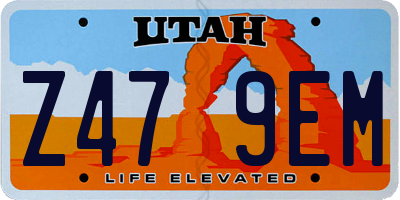 UT license plate Z479EM