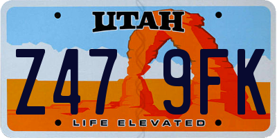 UT license plate Z479FK