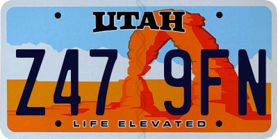 UT license plate Z479FN