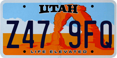 UT license plate Z479FQ