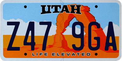 UT license plate Z479GA