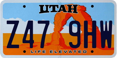 UT license plate Z479HW