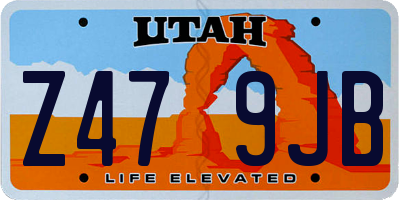 UT license plate Z479JB