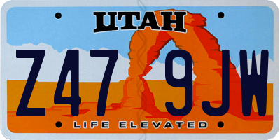 UT license plate Z479JW