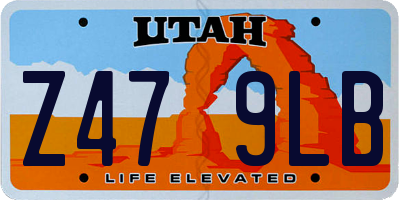UT license plate Z479LB