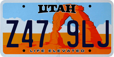 UT license plate Z479LJ