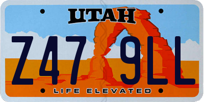 UT license plate Z479LL