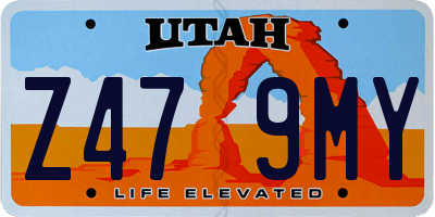 UT license plate Z479MY