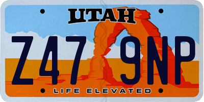 UT license plate Z479NP
