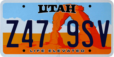 UT license plate Z479SV
