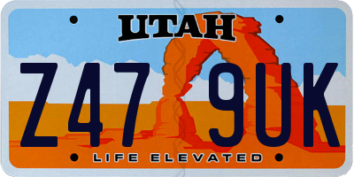 UT license plate Z479UK