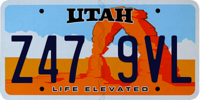 UT license plate Z479VL