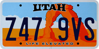 UT license plate Z479VS