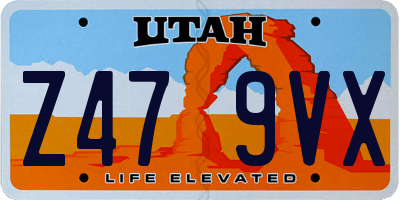 UT license plate Z479VX