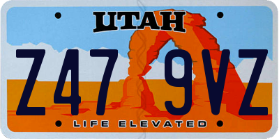 UT license plate Z479VZ