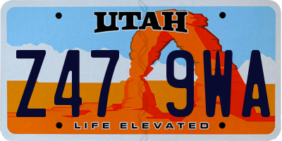 UT license plate Z479WA