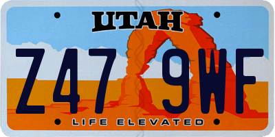 UT license plate Z479WF