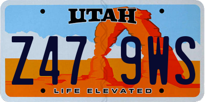 UT license plate Z479WS