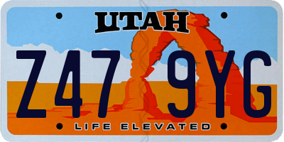 UT license plate Z479YG