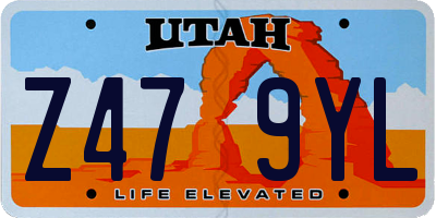 UT license plate Z479YL