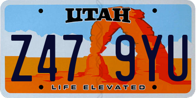 UT license plate Z479YU