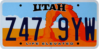 UT license plate Z479YW