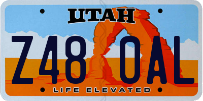 UT license plate Z480AL