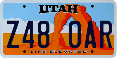 UT license plate Z480AR