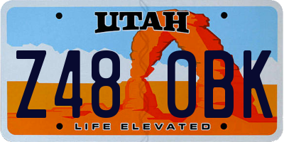 UT license plate Z480BK
