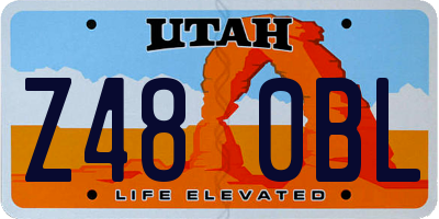 UT license plate Z480BL