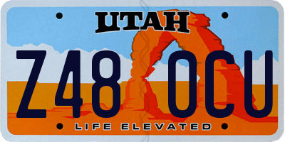 UT license plate Z480CU