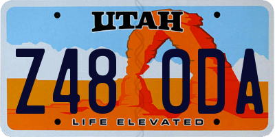 UT license plate Z480DA