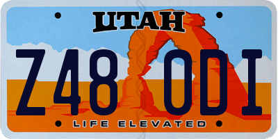 UT license plate Z480DI