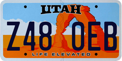 UT license plate Z480EB