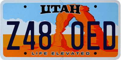 UT license plate Z480ED