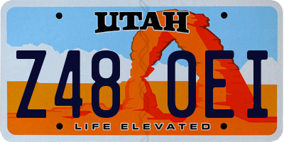 UT license plate Z480EI