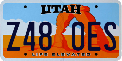 UT license plate Z480ES