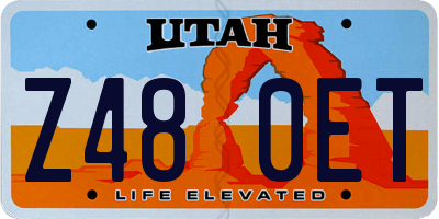 UT license plate Z480ET