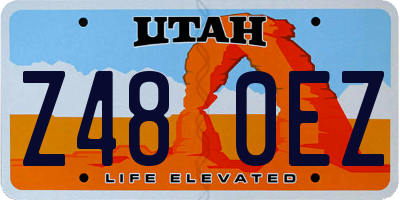 UT license plate Z480EZ
