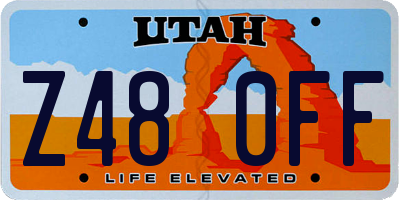 UT license plate Z480FF