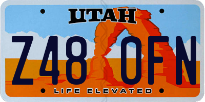 UT license plate Z480FN